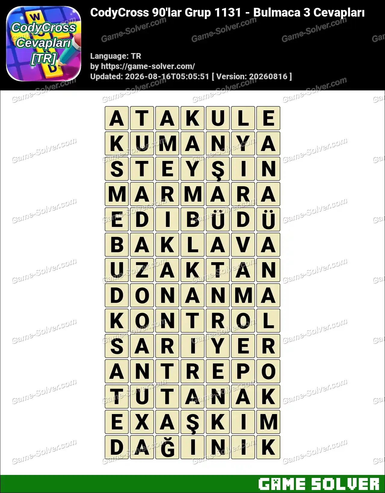 CodyCross 90’lar Grup 1131 – Bulmaca 3 Cevapları